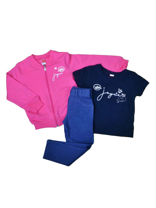 Joyce Kids Set with Leggings Winter 3pcs Fuchsia