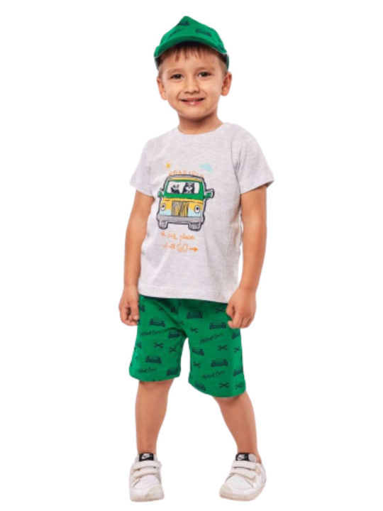 Hashtag Kids Set with Shorts Summer 2pcs Green