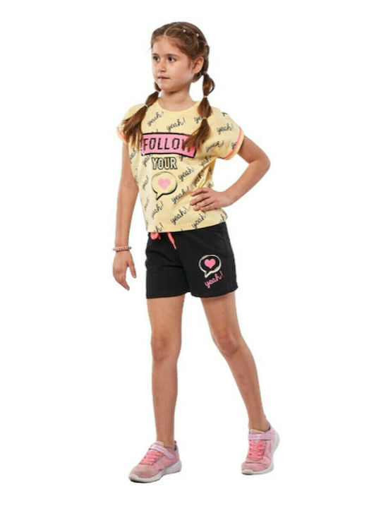 Εβίτα Kinder Set mit Shorts Sommer 2Stück Gelb