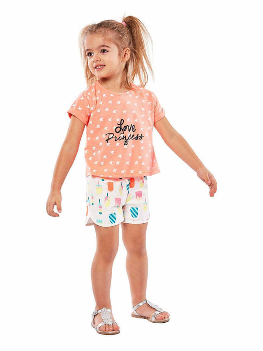 Εβίτα Kids Set with Shorts Summer 2pcs Orange