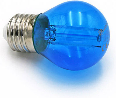 Adeleq Λάμπα LED 2W 75mm για Ντουί E27 και Σχήμα G45 Μπλε 180lm