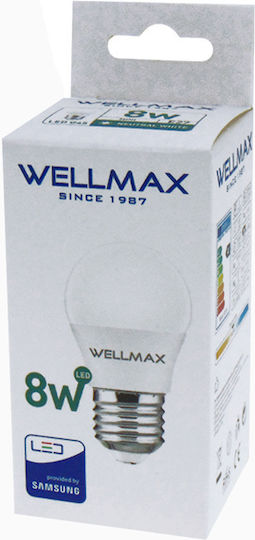 Wellmax LED Bulb 8W for Socket E27 and Shape G45 Natural White 600lm