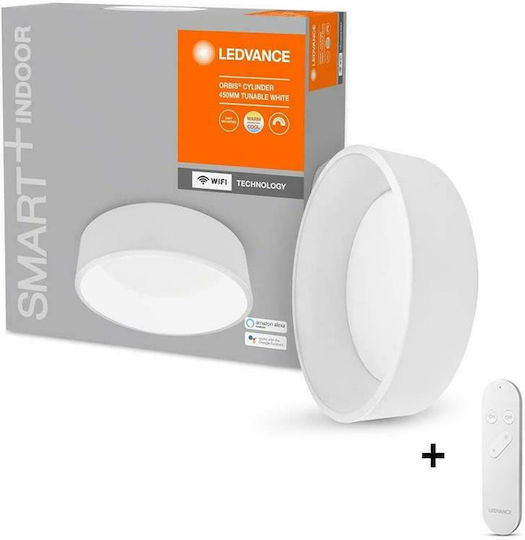 Ledvance Orbis Cylinder Smart Deckenleuchte 45cm Weiß mit Integrierter LED und Fernbedienung