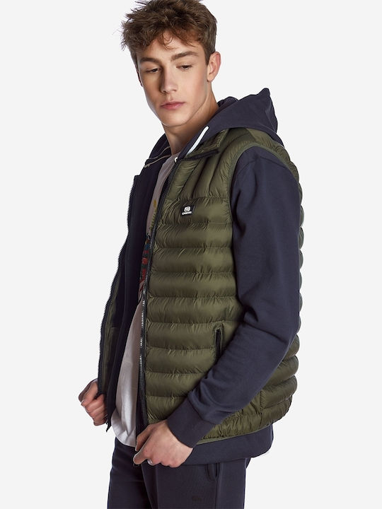 Sleeveless Jacket Puffer Khaki
