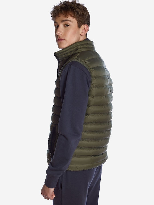 Sleeveless Jacket Puffer Khaki