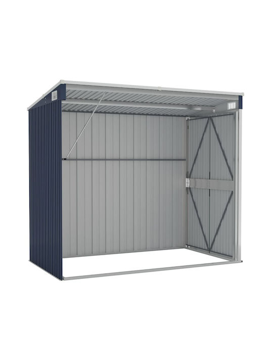 Metallisches Gartenhaus Anthrazit mit Lüftungsschlitzen M1.18xB1.94xH1.78m