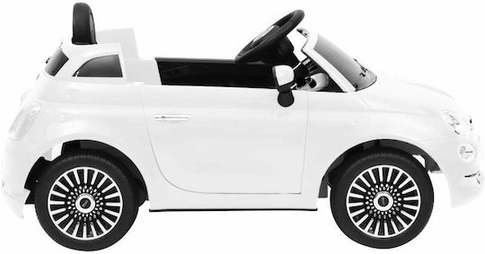 Fiat 500 Cu Un Loc Cu Telecomandă Licențiat 6 Volți Alb Pentru 3+ Ani