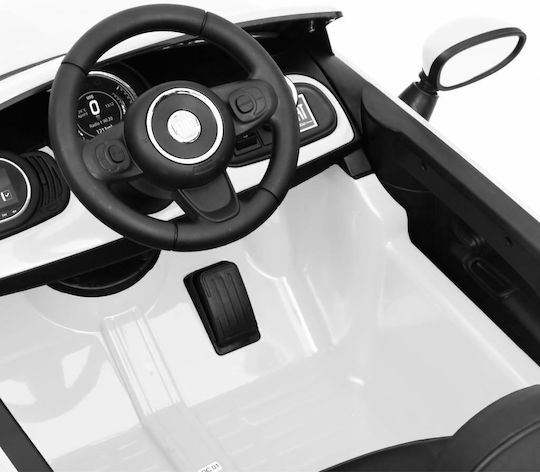 Fiat 500 Cu Un Loc Cu Telecomandă Licențiat 6 Volți Alb Pentru 3+ Ani