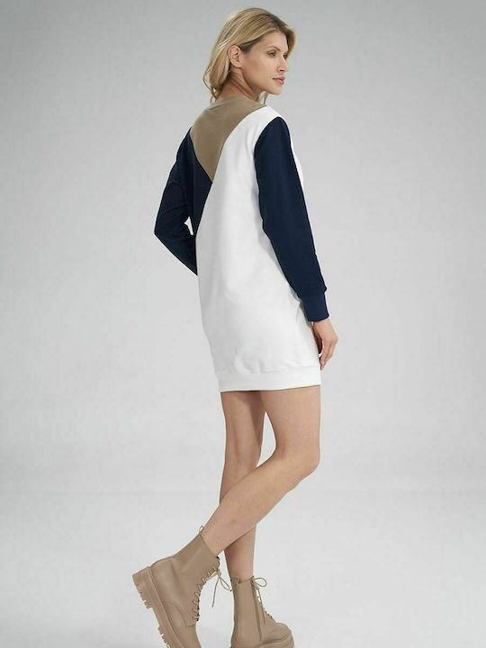 Figl Mini Kleid Beige Navy Ecru