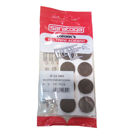 Saratoga Möbelsocken Runde mit Aufkleber und Durchmesser 22mm Brown 1Stück 09084024
