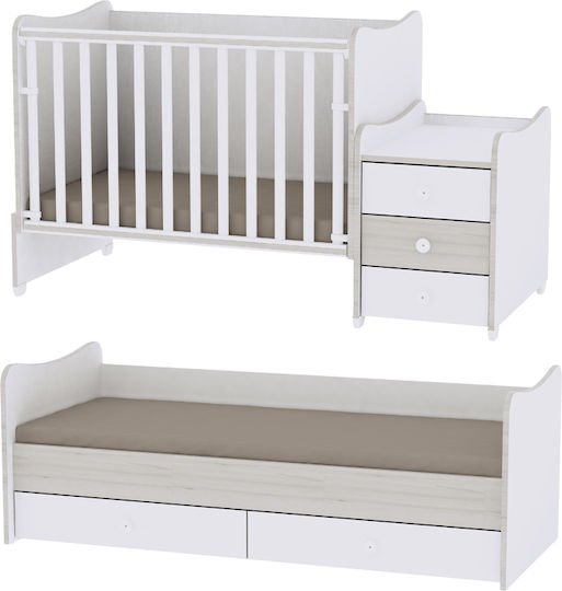 Lorelli Babybett Maxi Plus Weiß/Amber mit Matratze & Schublade