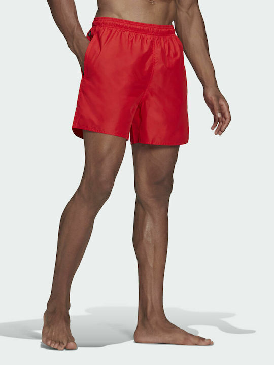 Solid Men's Swimwear Shorts Red
