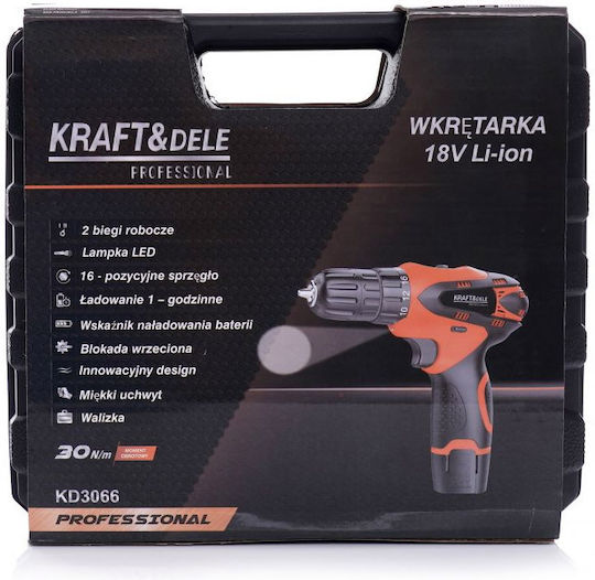 Kraft & Dele KD3066 Mașină De Găurit Cu Baterie 18V 1x1.3Ah