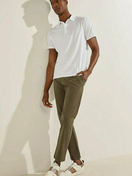 Guess Men's Trousers Chino in Slim Fit Khaki