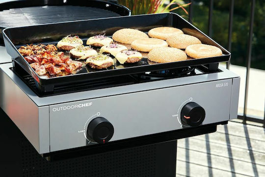 Outdoorchef Plancha Baking Plate with Cast Iron Flat Surface 62.3x38.4x12.5cm