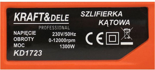 Kraft & Dele KD1723 Ъглошлайф 125мм Електрически 1300W