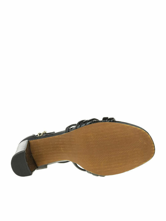 Sandalen aus Lackleder Schwarz