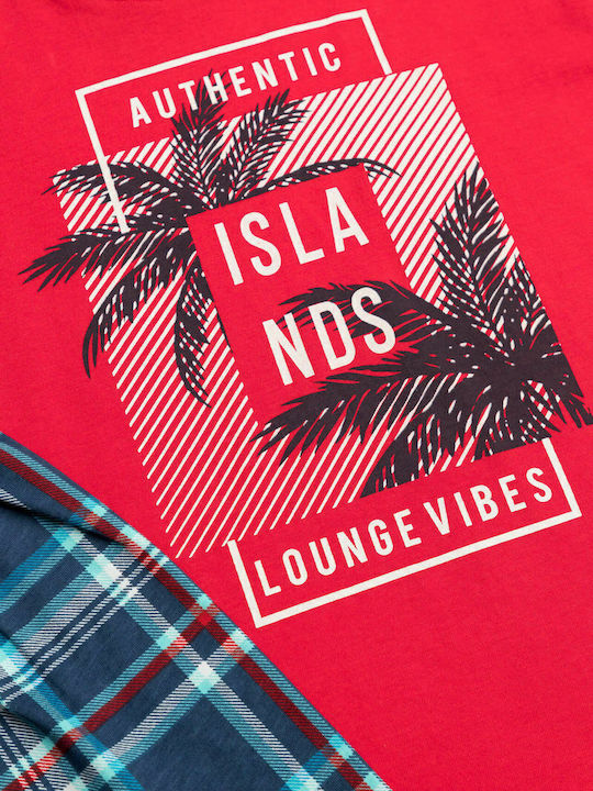 Minerva Kids' Pajamas Summer Red Islands