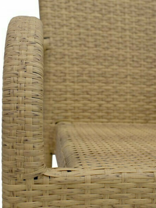Πολυθρόνα Εξωτερικού Χώρου Rattan Laura Φυσικό 58x58x90εκ.