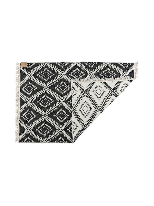 Balsan Aria Rug Rectangular Summer Cotton with Fringes Black