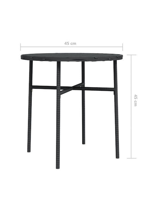 Tisch für kleine Außenbereiche Stabil Black 45x45x45cm