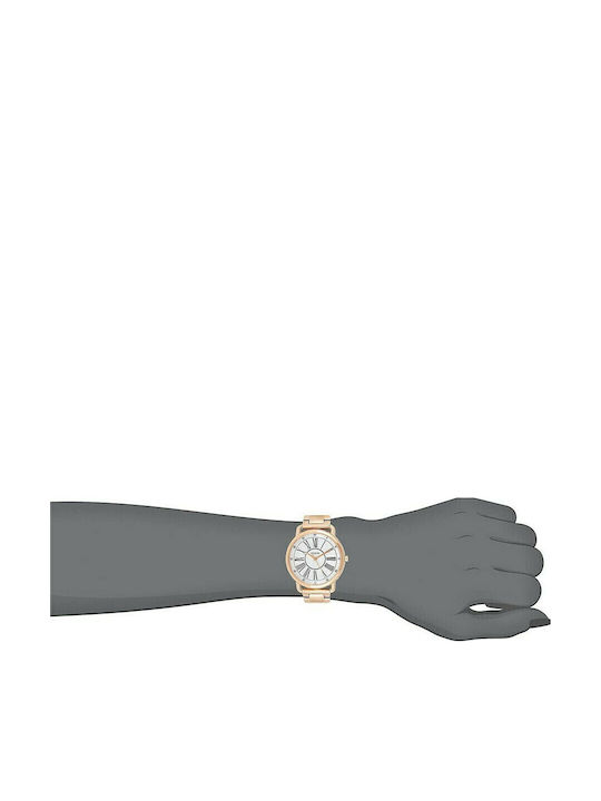 Guess Γυναικείο Ρολόι 34mm Μπαταρίας με Ροζ Χρυσό Μεταλλικό Μπρασελέ
