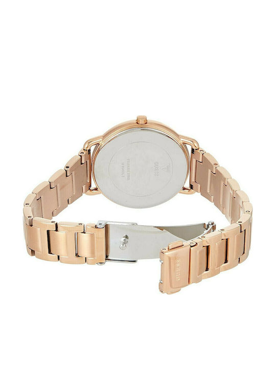 Guess Γυναικείο Ρολόι 34mm Μπαταρίας με Ροζ Χρυσό Μεταλλικό Μπρασελέ