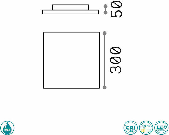 Ideal Lux MIB PL Außen LED-Panel 20W 30x30 cm Ideal Lux MIB PL Außen LED-Panel 20W 30x30 cm