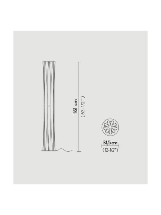 Slamp Bach XXL Floor Lamp H161xW31.5cm. with Socket for Bulb E27 White