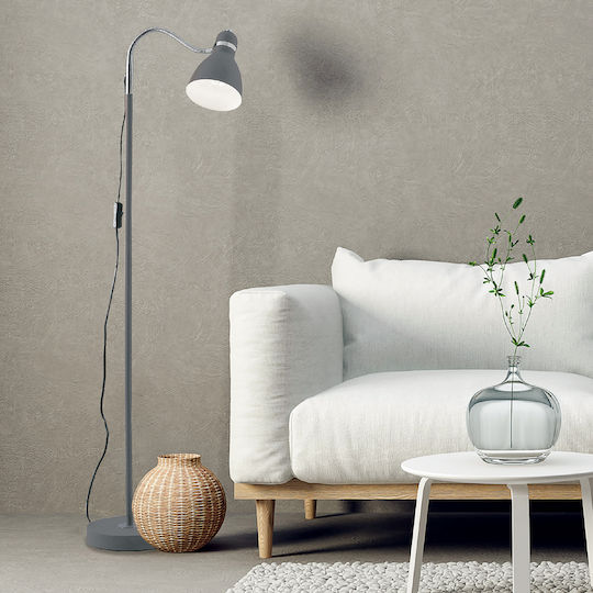 Fan Europe Vintage Floor Lamp H142xW34cm. with Socket for Bulb E27 Gray