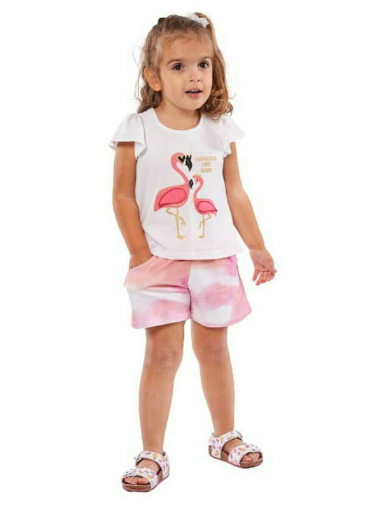 Εβίτα Kinder Set mit Shorts Sommer 2Stück Weiß