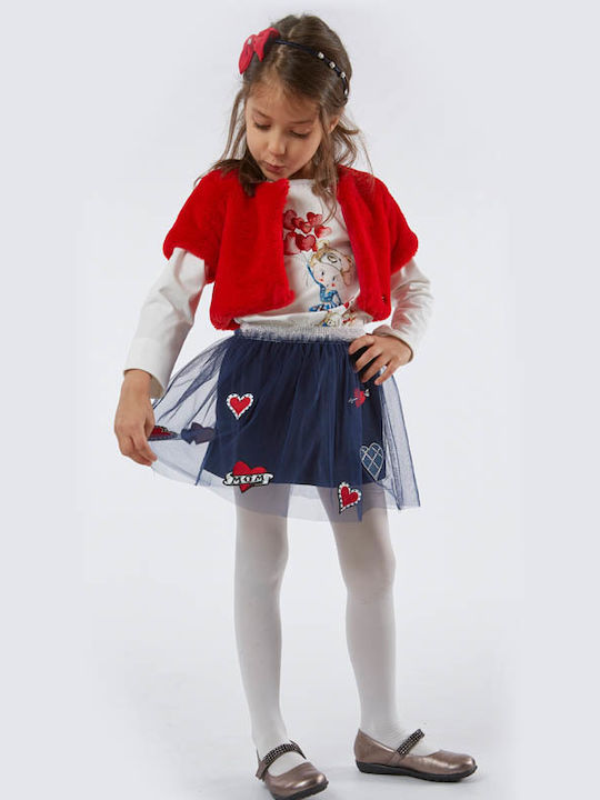 Εβίτα Kids Set with Skirt & Jacket Winter 2pcs Red