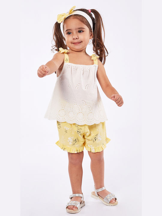 Εβίτα Kids Set with Shorts Summer 2pcs Yellow