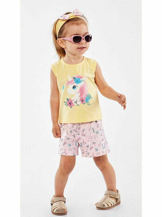 Kids' Set with Shorts Summer 2pcs Yellow