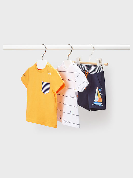 Mayoral Kids Set with Shorts Summer 3pcs Orange