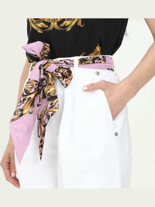 Women's High-waisted Fabric Trousers White