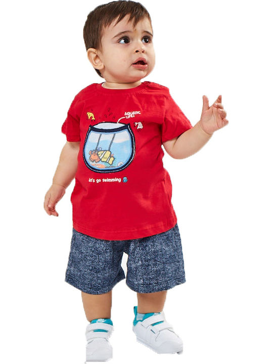 Hashtag Kids Set with Shorts Summer 2pcs Red