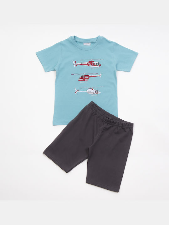 Trax Kinder Set mit Shorts Sommer 2Stück Hellblau