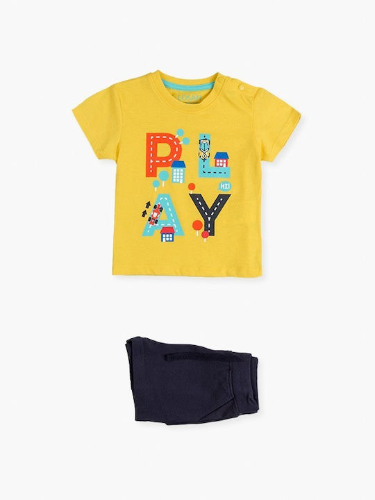 Losan Kids Set with Shorts Summer 2pcs Yellow