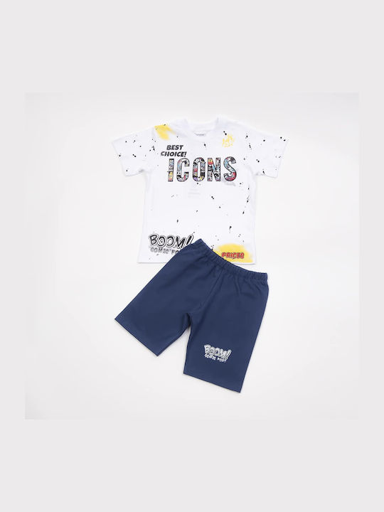 Trax Kids Set with Shorts Summer 2pcs White