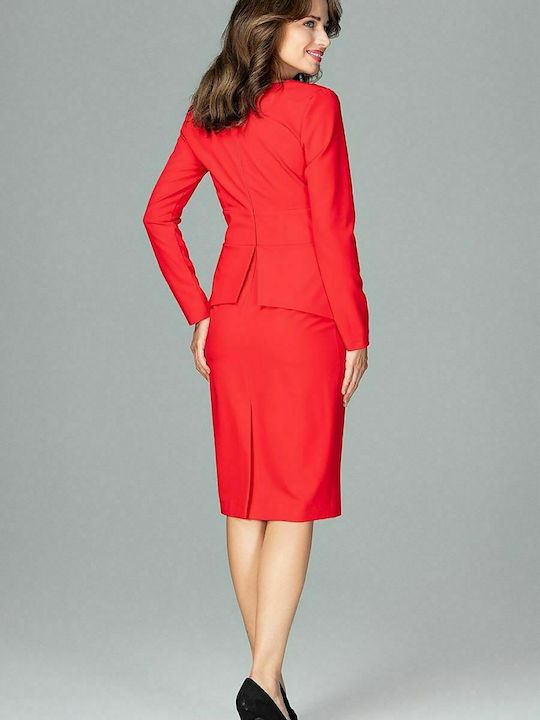 Lenitif Midi Dress for Wedding / Baptism Red