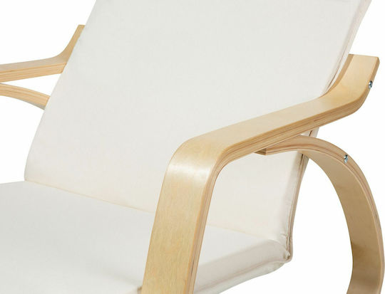 Roy Schaukelstuhl mit Fußhocker Weiß 67x108x90cm