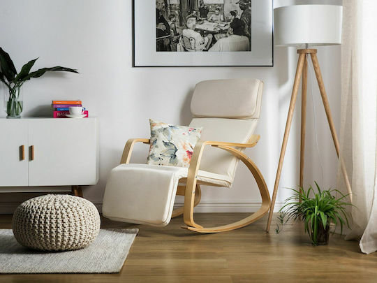 Roy Schaukelstuhl mit Fußhocker Weiß 67x108x90cm