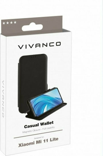 Vivanco Casual Book Δερματίνης Μαύρο (Xiaomi Mi 11 Lite / 11 Lite 5G / 11 Lite 5G NE)