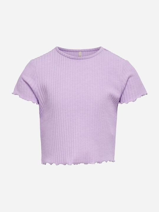 Kids Only Crop Top pentru copii Cu mâneci scurte Lila