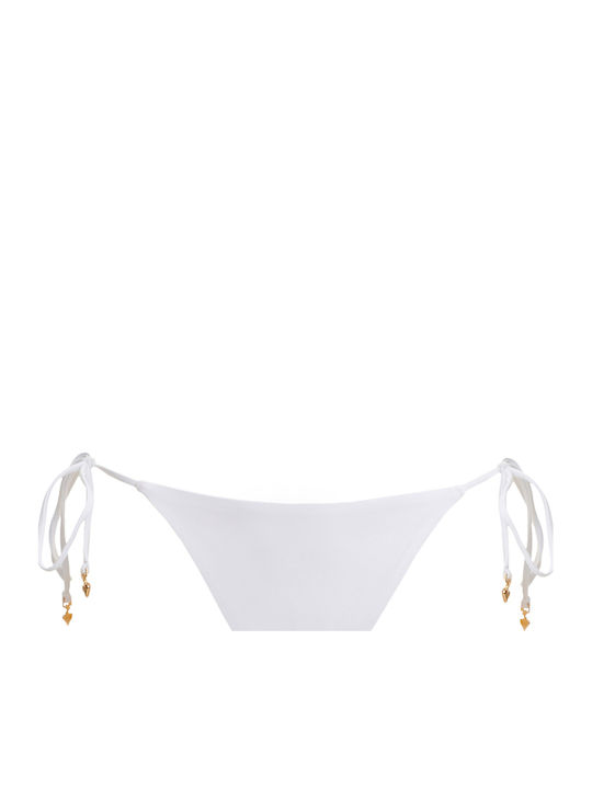Bikini Slip με Κορδονάκια Λευκό