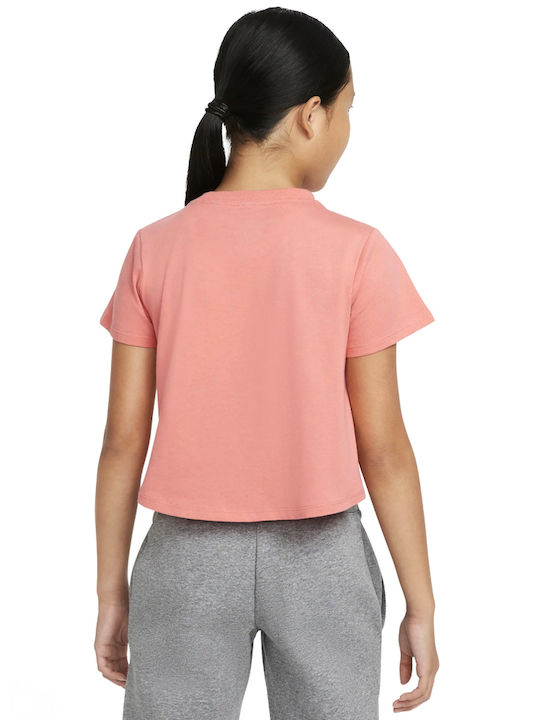 Nike Kinder Crop Top Kurzarm Rosa Futura