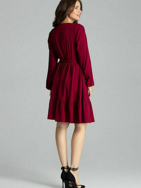 Lenitif Mini Dress Wrap Burgundy