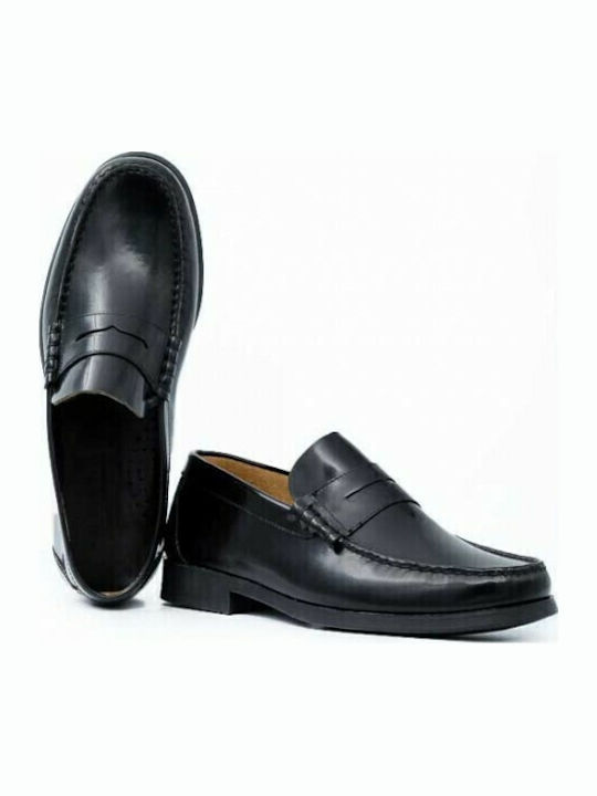 0131 Δερμάτινα Ανδρικά Loafers σε Μαύρο Χρώμα