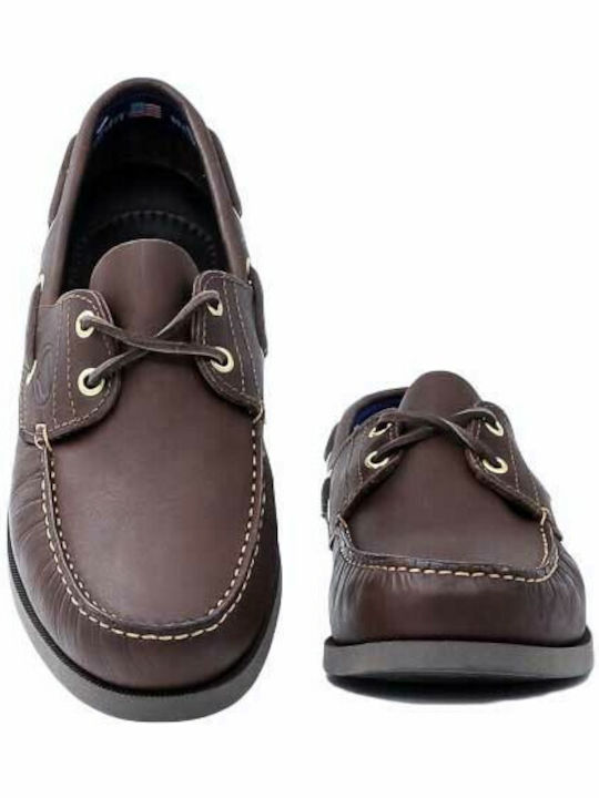 Dallas Men's Leather Boat Shoes Brown